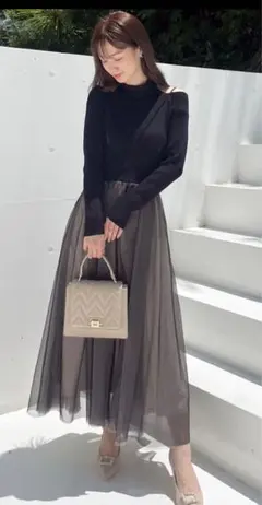 MERCURYDOU チュールドッキング2WAYニットワンピース