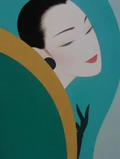 鶴田一郎　油彩　肉筆『蝶のタトゥーの女』表サイン　裏サイン　P6　額装　b388 絵画 肉筆手描き 油彩鶴田一郎 「美人」サイン F6サイズ 額装済み