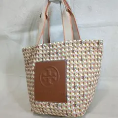 極美品 トリーバーチ グレイシー 幾何学柄 トートバッグ デカロゴ キャンバス