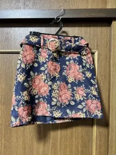 ミニスカート Sサイズ 花柄 ジャガード生地