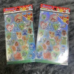未使用品 ポケモン キラキラシール 2枚セット ホログラム ピカチュウ 他