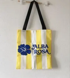 新品 ALBA ROSA ハイビスカス柄 トートバッグ ホワイト ピンク - メルカリ