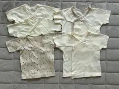 西松屋 新生児 短肌着 50~60cm 5枚セット ハート柄 出産準備