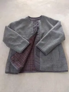 chambre de charme ボアブルゾン　グレー　リバーシブル