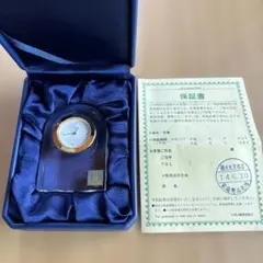 HOYAクリスタルpicot "c" 置時計 ゴールドフレーム　レトロ