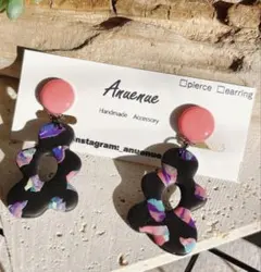 E18カラフルポップイヤリング　可愛い　おしゃれ　個性的　可愛い　ピンク　派手