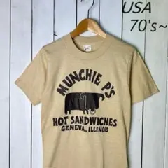 USA古着 70s～80s USA製 SNEAKERS Tシャツ S 34-36