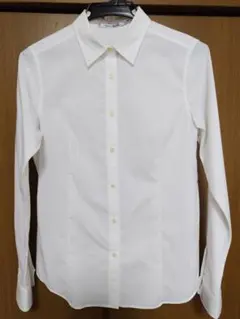 UNIQLO ユニクロ 長袖 シャツ(M) ブラウス 白 USED