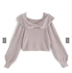 GRL リボンカラーフェザーニットトップスkz446 ピンク
