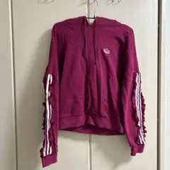 adidas フリル付きスウェット トレーナー Sサイズ
