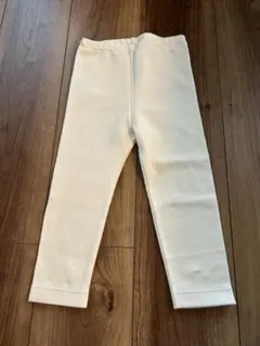 【新品】UNIQLO ベビーレギンス　10分丈　リブ白　90㎝