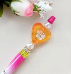 No.１２６　プリンセスみたいな♡ハートビジュー　カスタムボールペン