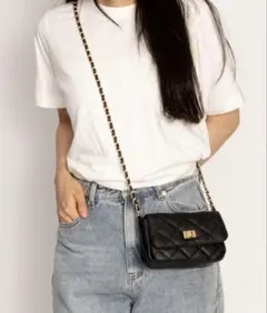 SVEC キルティングチェーンショルダーバッグ