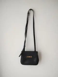 AIGNER　アイグナー　黒 レザー ショルダーバッグ ゴールド金具