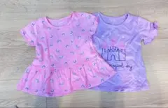 【まとめ売り】未使用　ベビー⭐︎Tシャツ 2枚セット 90のサムネイル