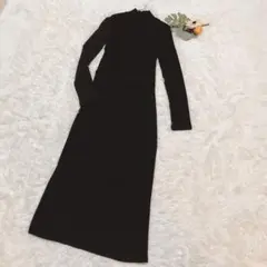 ZARA ザラ ロングニットワンピース ブラック S タートルネック