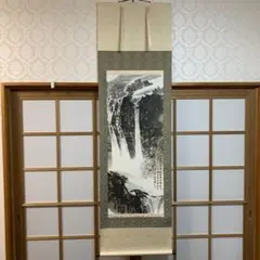 美品 掛け軸 西陣織 那智の滝 観音出現図 太巻き付 西国三十三所