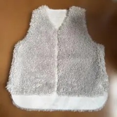 グレー ファーノースリーブジャケット