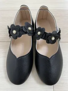 キッズ フォーマルシューズ 女子 ブラック 卒園式 入園式 19.5cm(32)