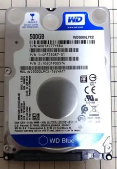 WD Blue 500GB 内蔵型ハードディスクドライブ