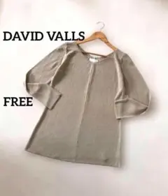 DAVID VALLS スペイン製 Vネックニット カットソー 生成り色