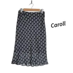 Caroll ☆ ブラック 総柄 シアー タイト フレアスカート 韓国製