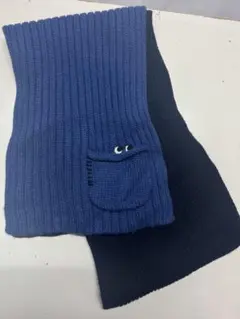 ANYA HINDMARCH × UNIQLO ニット マフラー ネイビーブルー