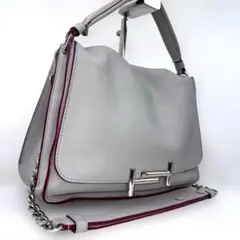 ✨美品✨TOD'S トッズ ダブルT 2WAY ショルダーバッグ グレー