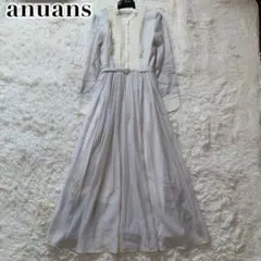 未使用級✨anuans ワンピース 24年モデル ロング プリーツ シアー M