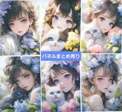 パネルまとめ売り 415 猫と女の子 妖精