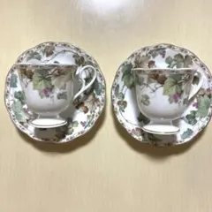 NARUMIぶどうデザイン 、デミタスカップ・ソーサー 2個セット