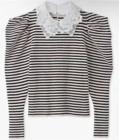 snidel Sustainableレースカラーニットプルオーバー