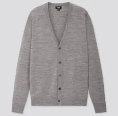 UNIQLO ユニクロ エクストラファインメリノVネックカーディガン L