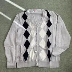 LACOSTE アーガイルカーディガン グレー