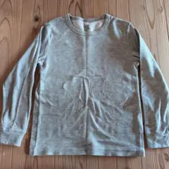 ユニクロ　ヒートテック　極暖　グレー コットンワッフルクルーネックTシャツ