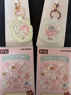BT21 RJ KOYA ファミマ限定 合成皮革キーホルダー 2点セット