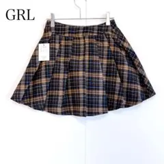 新品タグ付き GRL インパン裏地付チェック柄プリーツミニスカート S