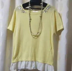 新品スタジオクリップ ペプラムニット Mサイズ位