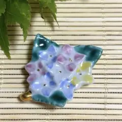 未使用保管品✨京焼 清水焼 紫泉 花あじさい 箸置き✨紫陽花 アジサイ