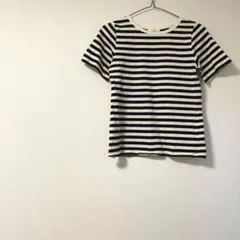 アースミュージックアンドエコロジー Tシャツ ボーダー 綿100 コットン 白黒