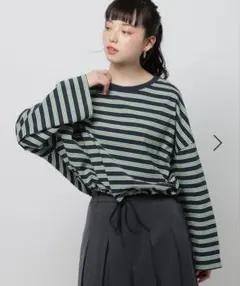 【ニコアンド】ドロストワイドボーダープルオーバー