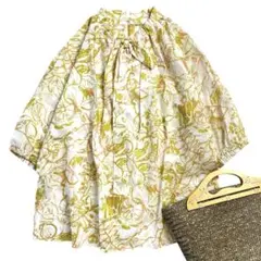 リピート割 極美品24SS トゥモローランド ベジタブルリーフプリントブラウス