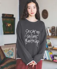 ■タグ付■Niko and…カシミリーレタリングニットプルオーバー■