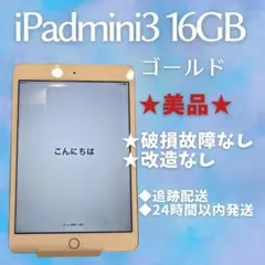 【美品】iPadmini3　ゴールド　16GB 動作良好