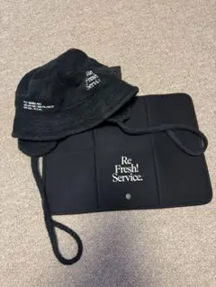Fresh! Service サウナハット&マット　黒セット