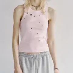 JOSEMOON EYELET TANK TOP リブタンクトップ 白 - メルカリ