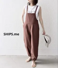 SHIPS.me◆キャミソールストレッチオールインワン◆ブラウン系◆Ｌ