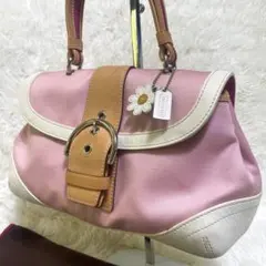 COACH Y2K ソーホー ツイルトップ デイジーチャーム ハンドバッグ