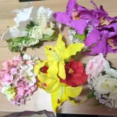 お値下げ、フラダンス髪飾り5点セット