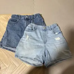GU★UNIQLO★デニムショートパンツセット、150cm